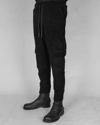 Comfort fit velvet trouser black
