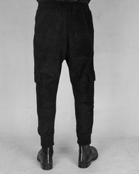 Comfort fit velvet trouser black