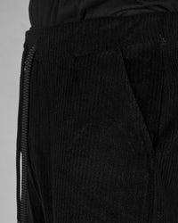 Comfort fit velvet trouser black