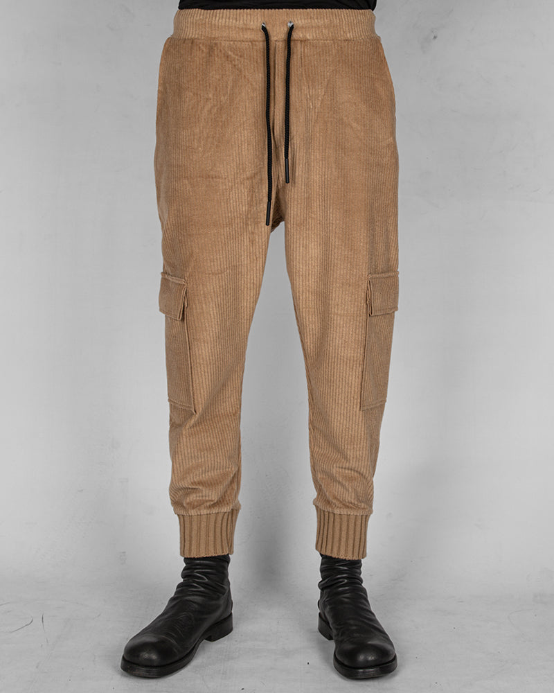 Comfort fit velvet trouser caramel