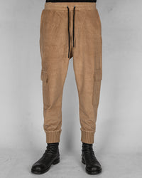 Comfort fit velvet trouser caramel