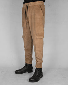 Comfort fit velvet trouser caramel