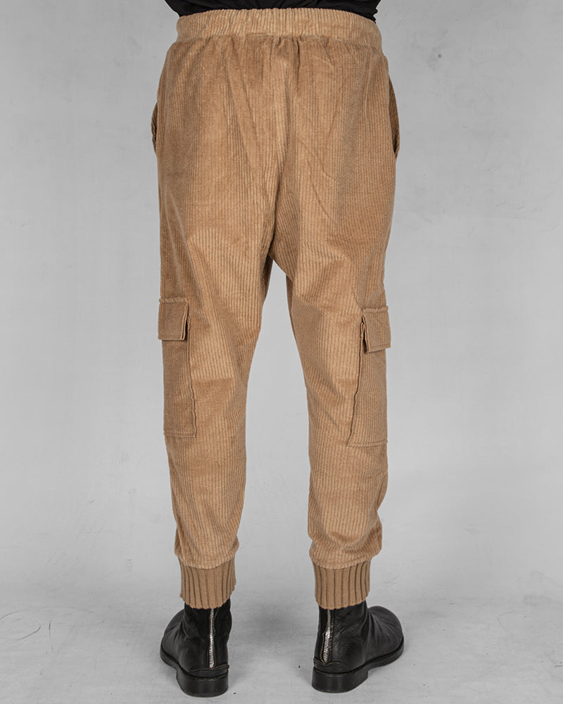 Comfort fit velvet trouser caramel