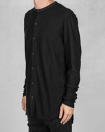 Xagon - Flamed cotton shirt black - https://stilett.com/