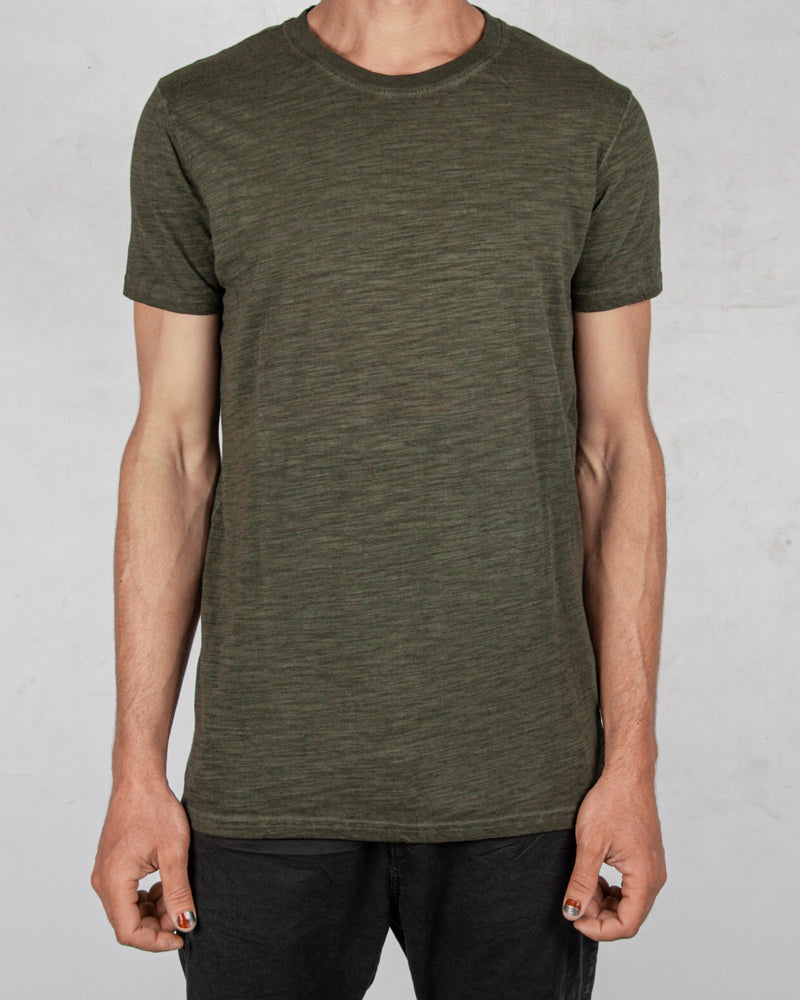 Xagon - Flammed cotton tshirt green - Stilett.com