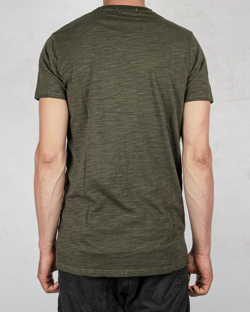 Xagon - Flammed cotton tshirt green - Stilett.com