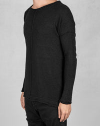 Knitted crew neck sweater black