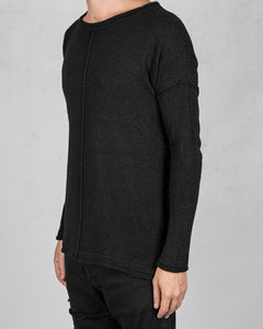 Knitted crew neck sweater black
