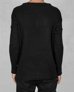 Knitted crew neck sweater black
