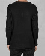 Xagon - Knitted crew neck sweater black - https://stilett.com/