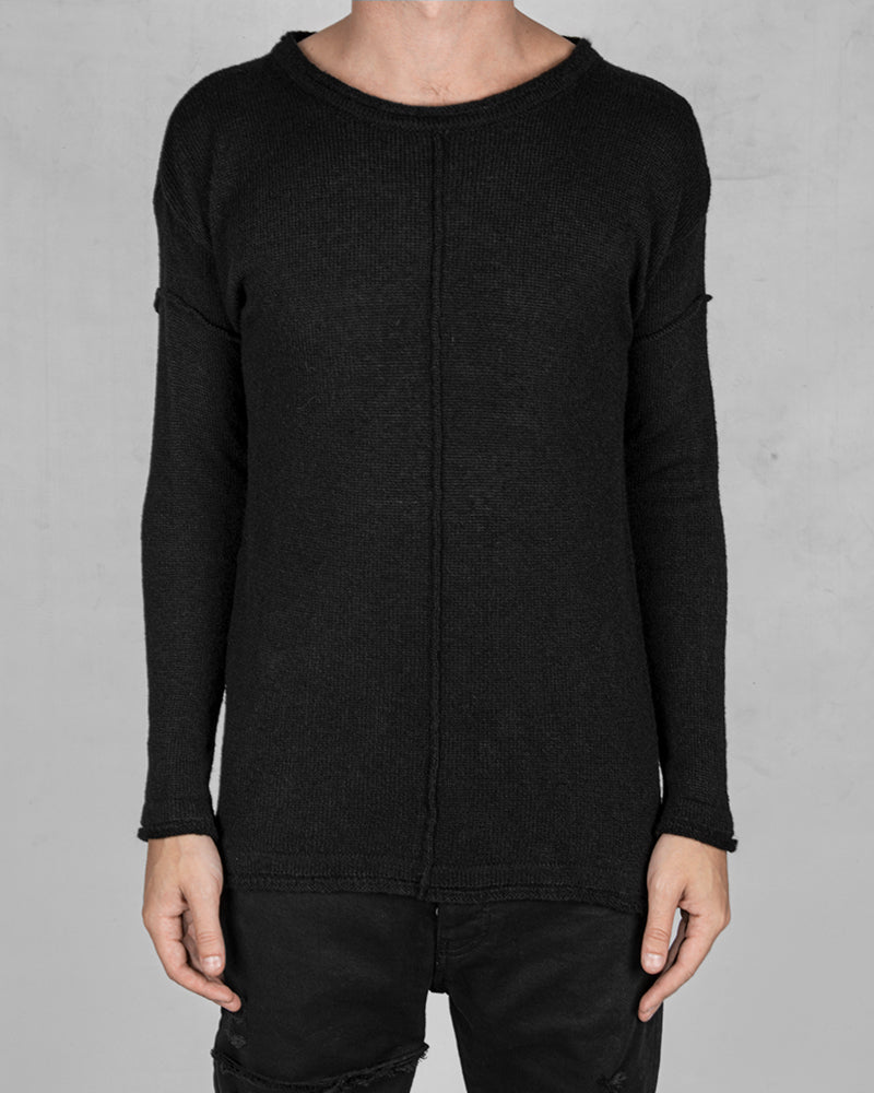Knitted crew neck sweater black