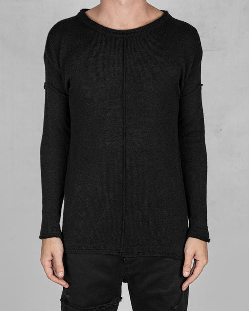 Xagon - Knitted crew neck sweater black - https://stilett.com/