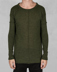 Knitted crew neck sweater green