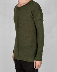 Knitted crew neck sweater green