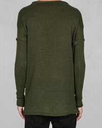 Knitted crew neck sweater green