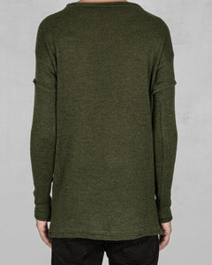 Knitted crew neck sweater green