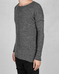Knitted crew neck sweater grey