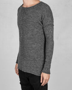 Knitted crew neck sweater grey