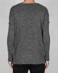 Knitted crew neck sweater grey