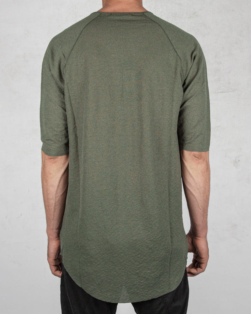 Xagon - Long contrast seam tshirt green - https://stilett.com/