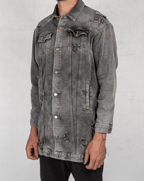 Xagon - Oversize denim jacket grey - https://stilett.com/