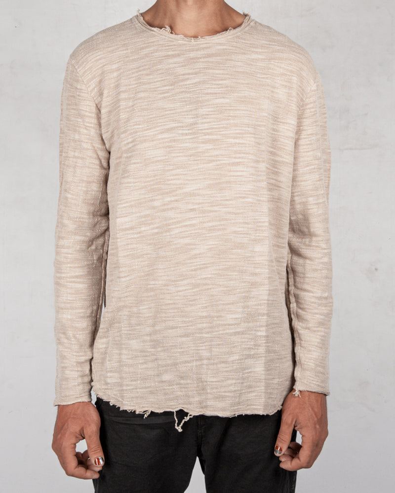 Xagon - Oversize flamed cotton sweater beige - Stilett.com