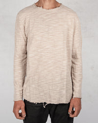 Xagon - Oversize flamed cotton sweater beige - Stilett.com
