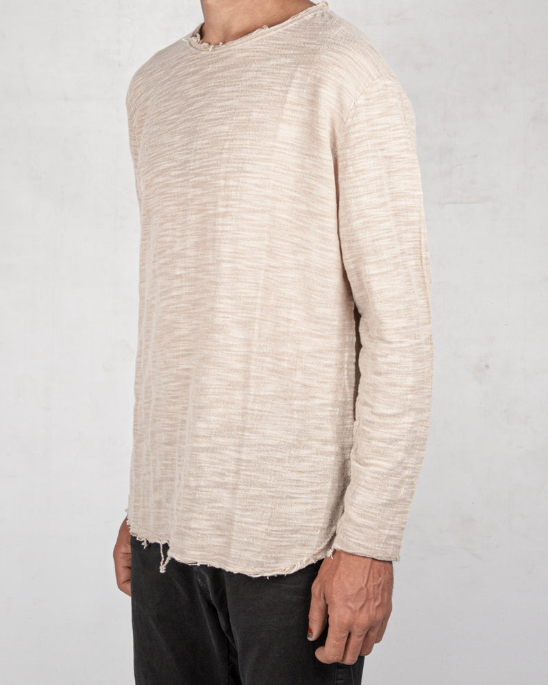 Xagon - Oversize flamed cotton sweater beige - Stilett.com
