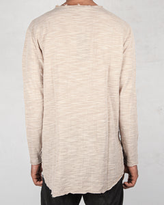 Xagon - Oversize flamed cotton sweater beige - Stilett.com