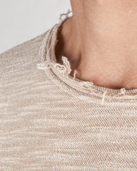 Xagon - Oversize flamed cotton sweater beige - Stilett.com