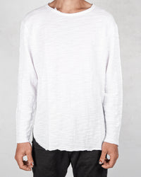 Xagon - Oversize flamed cotton sweater white - Stilett.com