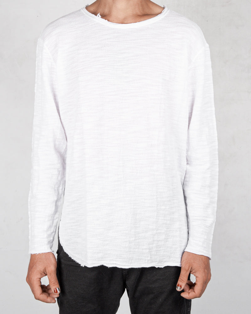 Xagon - Oversize flamed cotton sweater white - Stilett.com