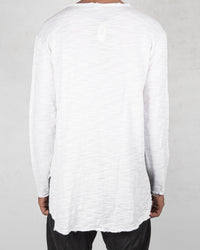 Xagon - Oversize flamed cotton sweater white - Stilett.com