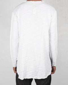 Xagon - Oversize flamed cotton sweater white - Stilett.com