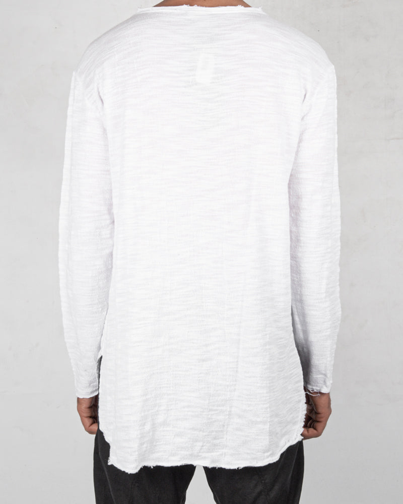 Xagon - Oversize flamed cotton sweater white - Stilett.com