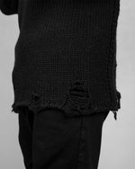 Xagon - Oversize knitted sweater black - https://stilett.com/
