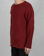 Xagon - Oversize knitted sweater red - https://stilett.com/