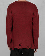 Xagon - Oversize knitted sweater red - https://stilett.com/