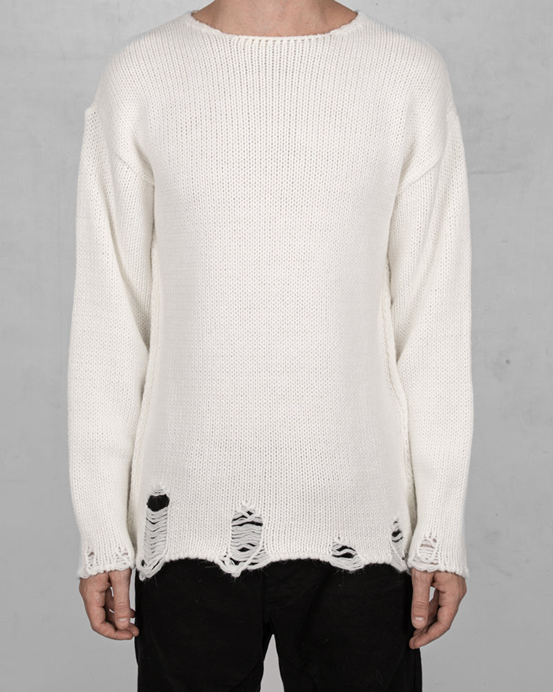 Oversize knitted sweater white