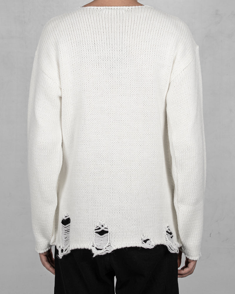 Oversize knitted sweater white