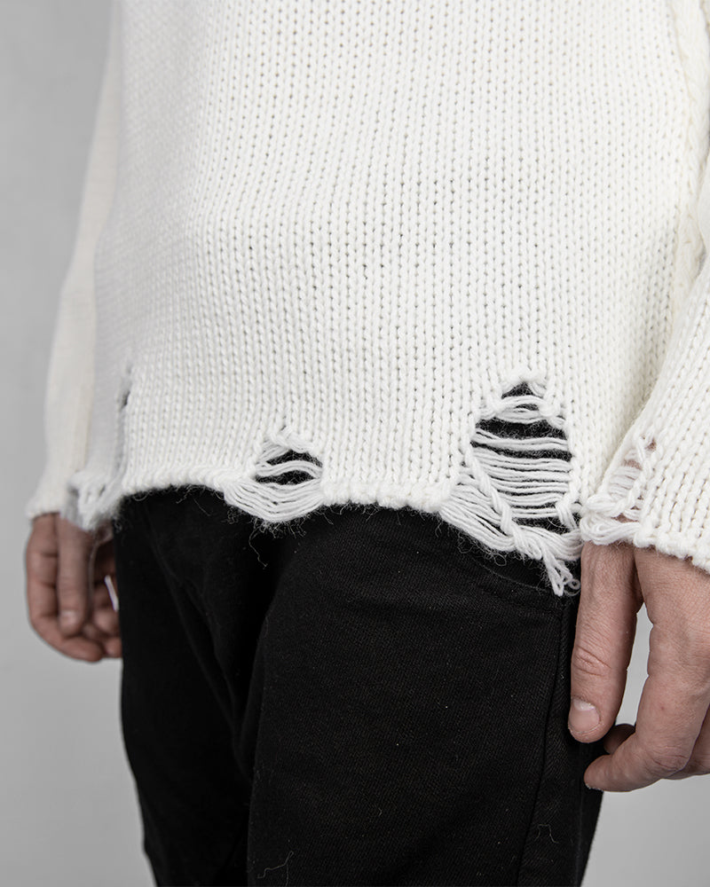 Oversize knitted sweater white
