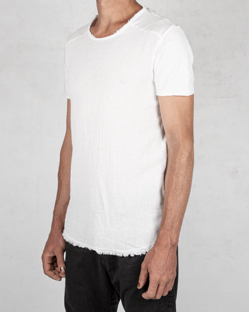 Xagon - Regular fit linen cotton tshirt white - https://stilett.com/