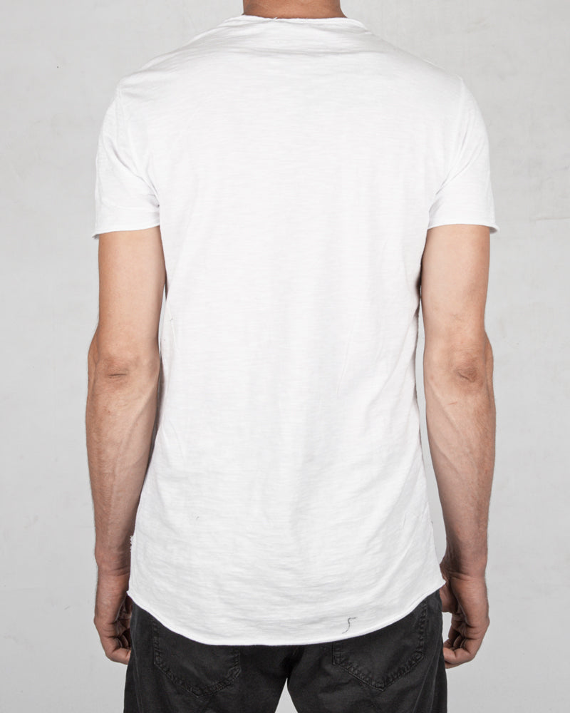 Xagon - Regular fit linen cotton tshirt white - https://stilett.com/