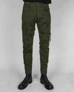 Skinny breakage jeans green