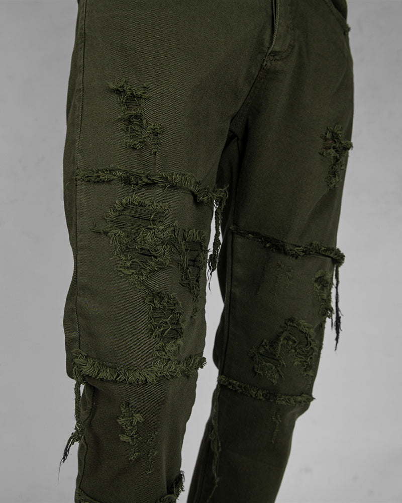 Skinny breakage jeans green