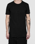Xagon - Asymmetric real cut tshirt black - https://stilett.com/