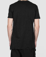 Xagon - Asymmetric real cut tshirt black - https://stilett.com/