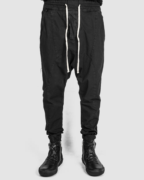 Xagon - Drawstring low crotch stretch pants black - https://stilett.com/