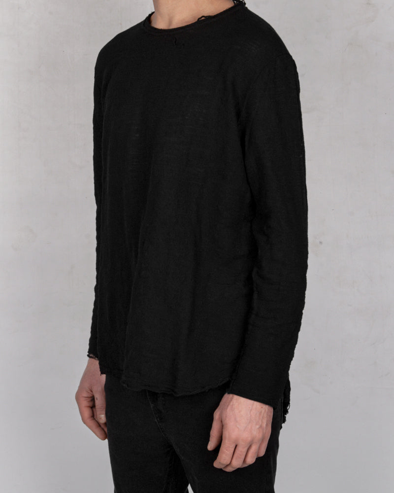 Xagon - Oversize flamed cotton sweater black - Stilett.com