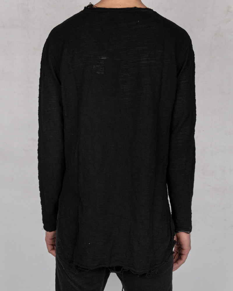 Xagon - Oversize flamed cotton sweater black - Stilett.com
